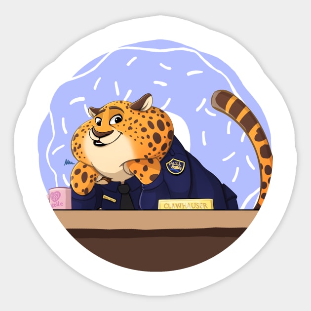 Officer Clawhauser Sticker by Mike Mincey